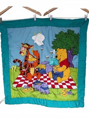 Vintage Winnie the Pooh & Tigger Baby Activity Mat - 1990s Disney - 32"x32"